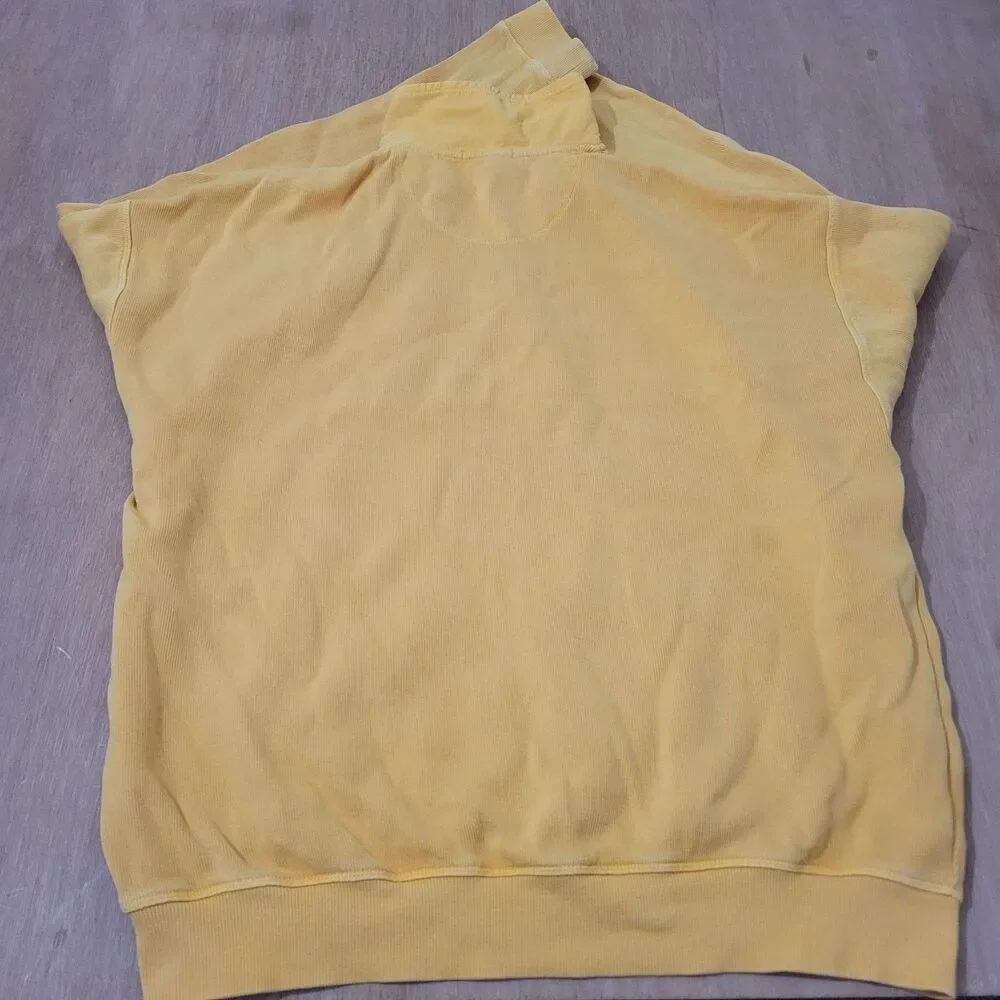 Tommy Bahama Relax 1/4 Zip Pullover Sweatshirt Yellow Large Marlin Logo Flaw!